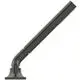 Schwarzer kosmetischer Arm mit gebogenem Ende, Teil einer Badearmatur von Ideal Standard. Die Halterung und der Griff sind im Bild sichtbar.